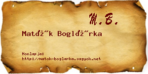 Matók Boglárka névjegykártya